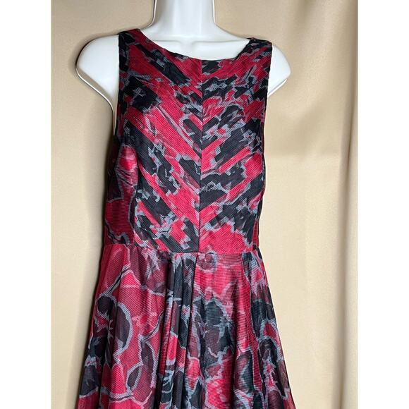Halston Cherry Sleeveless Tulle Dress size 14 - Picture 11 of 13